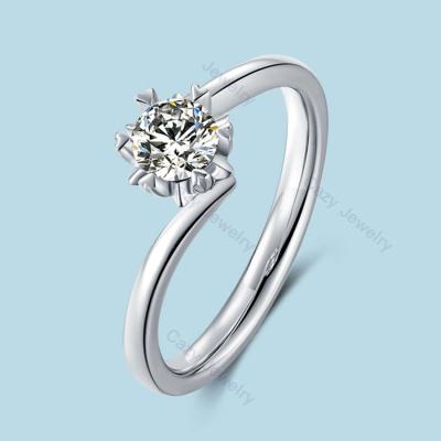 China Cazy CLASSIC Hot Sale Fashion Cubic Zirconia Ring 925 Sterling Silver Jewelry Rings For Women White Cubic Zirconia Ring for sale