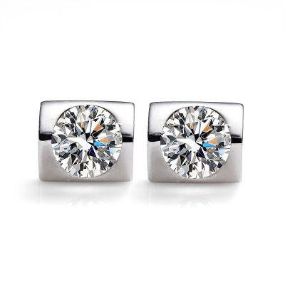 China 925 Sterling Silver Heart Shape Romantic Arrow Round Moissanite Stud Earrings and Sleeve Setting Romantic Style Available Wholesale for sale