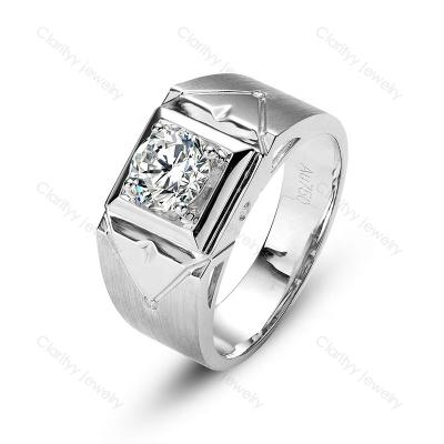 China Real Supplier 925 Sterling Silver Jewelry CLASSIC Fashion Engagement Jewelry Cazy Luxury Rings Round Moissanite Loose Cut Ring 2021men's for sale