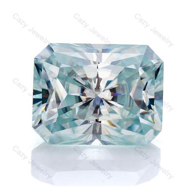 China Fire Cazy Jewelry Aqua Blue Brilliant Radiant Loose Gemstone Moissanite Color Set or Stone Available for sale