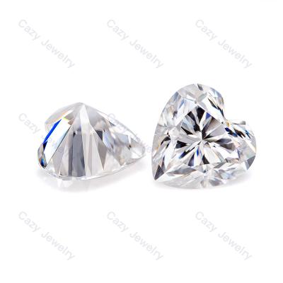 China Color Play or Fire Cazy Lab Created Heart Cut Moissanite D Color VVS1 Heart Shape Moissanite White Diamond Stone for sale