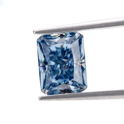 China Fine Cazy Jewelry White Stone Fashion Custom Moissanite D Color Cuban Loose Jewelry Bead Natural Radiant Cut 3x5mm Vivid Blue for sale