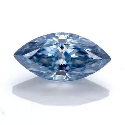 China Jewelry Making Loose Moissanite VVS1 Gemstone Cazy Stock Jewelry Best Quality 8*4~20*10mm Marquise Vivid Blue Crushed Ice Wholesale Supplier for sale