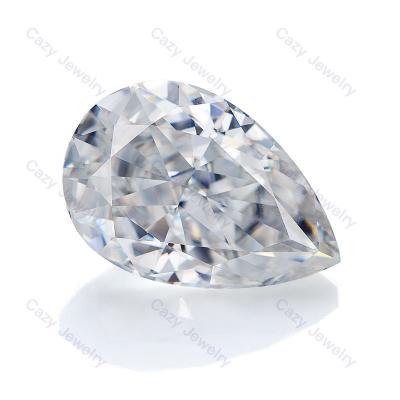 China White Color Game Or Fire GH Cazy Jewelry Factory Manufacturer Supply VVS1 Crushed Ice Hybrid Cut Pear Loose Gemstone Lab Created Moissanite Stone for sale