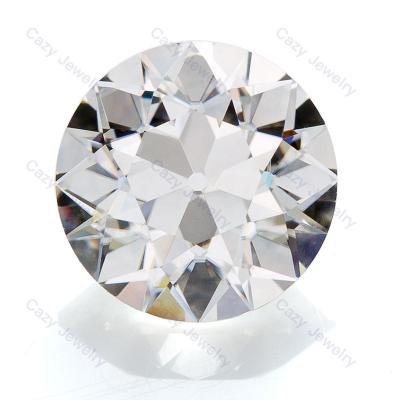 China Color Play Or Fire RTS Cazy Jewelry Making Wholesale Price Supply VVS1 Available GRA DEF Old White Europe Cut Round Loose Gemstone Moissanite Stone for sale