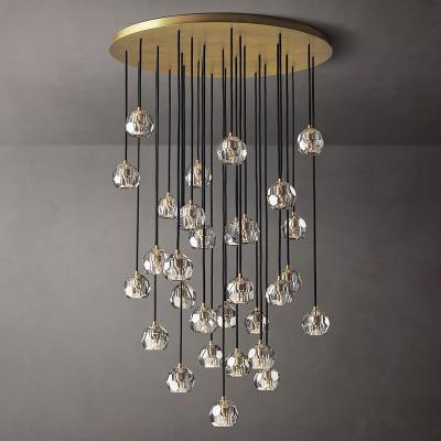 China Modern Clear Pendant Light Decoration Crystal Mini Chandelier Modern Wholesale Modern Round Black Paint Ceiling Mount Wedding for sale