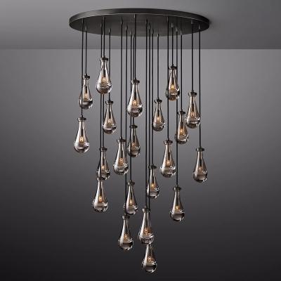 China Modern Wholesale Ceiling Mount Lighting Crystal Lighting Chandelier Round For Living Room Oval Chandelier for sale