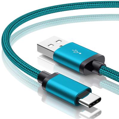 China Portable High Quality 3A Coating USB Nylon Type C Cable Mobile Phone MP3/MP4 Player USB A To Type C Cable USB C Fast Charging Cable for sale