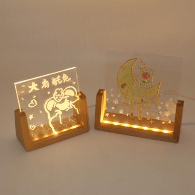 China Custom High Quality China Lamp Holder Usb Logo Night Lamp Led Wood Base for sale