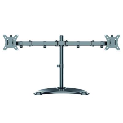 China Dual Steel Freestanding Desktop Monitor Mount Computer Screen Stand SS02-B42 for sale