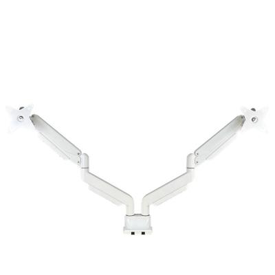 China Double Aluminum Monitor Stand Height Adjustable Computer Monitor Arm for sale