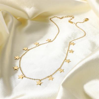 China CLASSIC Wholesale 14K Gold Plated Stainless Steel Sweet Star Necklace Ins Style Pendant Necklace For Women for sale