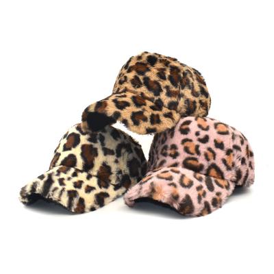 China The fux aux hot fall leopard-print baseball hat. wholesale eco-friendly winter for women men fashion outdoor sun hat for sale