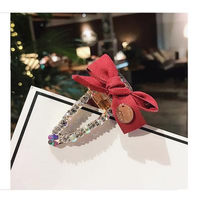 China New Fashion Shiny Cute Bow Rhinestone Hair Clip Women Hair Pins Girl Hair Accessories for sale