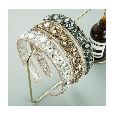 China Fashion Headbands New Baroque Rhinestone Wash Face Hair Band Luxury Head Wear For Women for sale