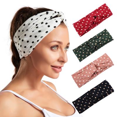 China New Fashion Style Hair Band Face And Makeup Korean Polka Dot Cross Headband For Women for sale