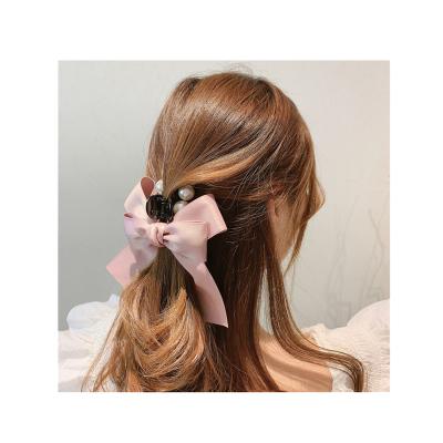 China New Fashion Bow Large Pearl Hairpins Hair Claws Sweet Princess Hair Accessories Women's Hair Clips for sale