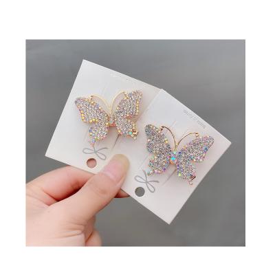 China New Fashion Hairpins Rhinestone Butterfly Hair Clips Women Hair Accessories Girl Headdress for sale