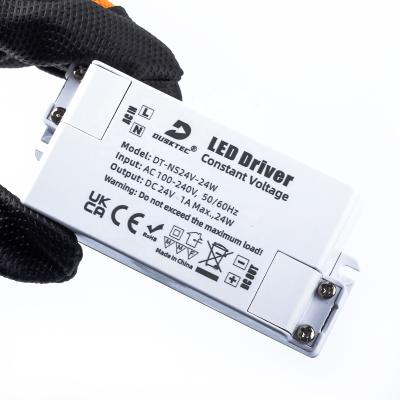 China LED Lighting DUSKTEC 1000mA 1A 24W Ultra Thin AC 100-240 Volt AC 100-240 Volt DC 24V LED Driver For Ceiling Lights for sale