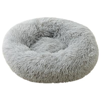 China Hot-selling Custom Soft Comfortable Plush Dog Bed Washable Round Pet Bed for sale