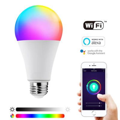 China Amazon Smart Hot Selling RGB Wifi Light Bulb Adjustable Color Temperature E26 E27 B22 Filament RGB Lamp LED Bulb Smart Light for sale