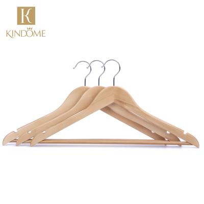 China Wholesale Vintage FSC Certificate Natural Color Wooden Hangers For Clothes for sale