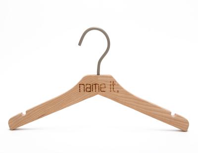 China Rustic OEM & ODM Customized Natural Wood Top Baby Clothes Hanger Wholesale for sale