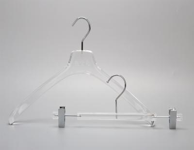 China SHOW Acrylic Deluxe Plastic Hanger With Chrome Hook for sale