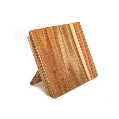 China Disposable Hot Sales Acacia Wood KINDOME Amazone Magnetic Metal Base Knife Holder For Kitchen for sale