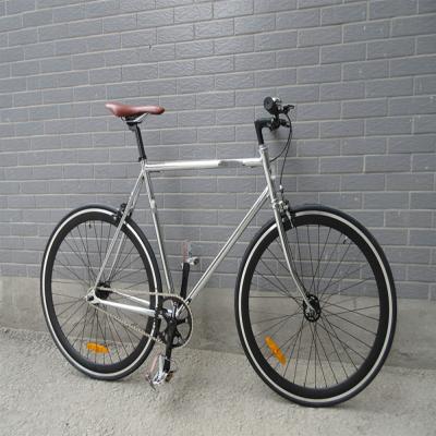 Chine Cycle de course en chrome à vitesse unique rétro Vintage 700C avec chaîne KMC et jeu de manivelle Lasco à vendre