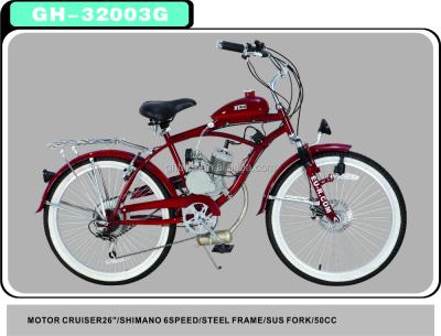 China Elektrische Beach Cruiser Fiets met 50cc Motor 2015 Model Steel Frame Elektrisch inbegrepen Te koop