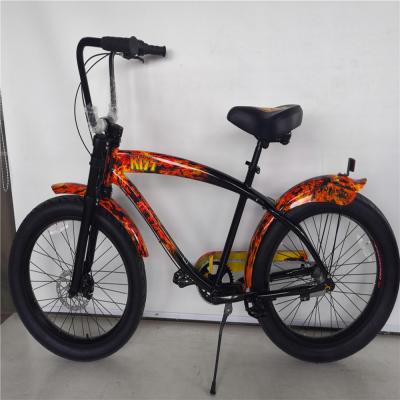 China Adult 3 Speed 24 Inch 3.0 Inch Fat Tire Beach Cruiser Bike with Double Wall Alloy Rim for sale