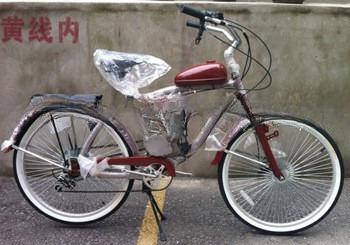 China Comfortabele rijervaring 48cc gasmotor fiets met schijfremmen en YScolor Te koop