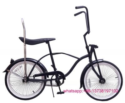 China Tenedor de acero de 20 pulgadas Adulto Negro Color Niños Deportes Niños Crucero de playa Lowrider Bike en venta