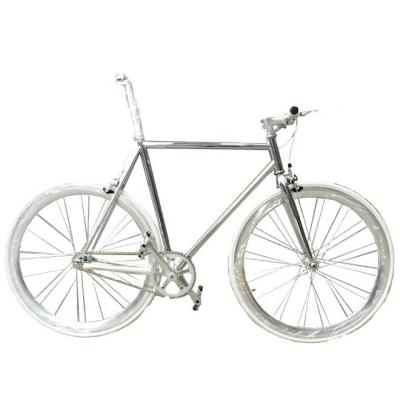 China OEM 700C Sliver Paint Fixed Gear Bicycle with CR-MO Chrome Rim anodize JIS Standard for sale