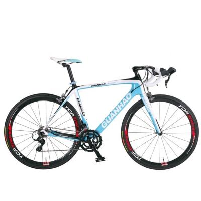 China Duurzame constructie 700C 18S Full Carbon Fiber Racing Road Bike met gewoon pedaal Te koop