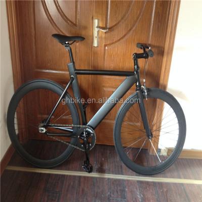 Κίνα 700c μαύρο αλουμινένιο πλαίσιο Fixie ποδήλατο με διπλό V φρένο σταθερή ταχύτητα Man Track ποδήλατο προς πώληση