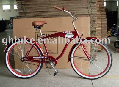 China Versatile 26 inch Steel Frame Men Beach Cruiser Bike for Promotion Gloss Weight 19KGS for sale