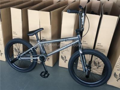 China Material de tenedor de acero y tamaño de rueda de 20 pulgadas Bicicleta BMX con marco de acero cromado en venta