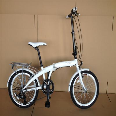 China Bicicleta plegable unisex de 20 pulgadas para adultos ligera con conjunto de ruedas de aluminio de 7 velocidades en venta