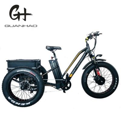 China Velocidad máxima 50km/h 8Fun 750W Motor delantero 4.0 neumático de grasa Cargo Trike eléctrico Triciclo 3 ruedas en venta