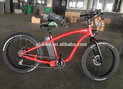 China Aluminium Frame 26 inch 7speed Fat Tire Electric Cruiser Fiets met Lithium Battery Te koop