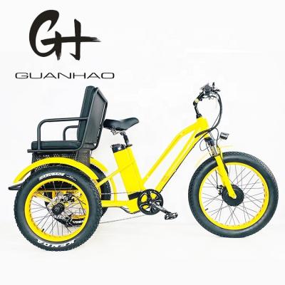 China US Fat Tire Electric Passenger Tricycle with 1000W Bafang Motor and Aluminum Pedal for sale