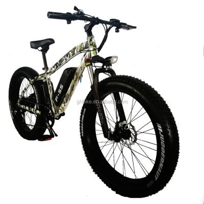 China 26 inch 750W camouflage legerkleur sneeuw elektrische fiets 48V geen opvouwbaar Te koop