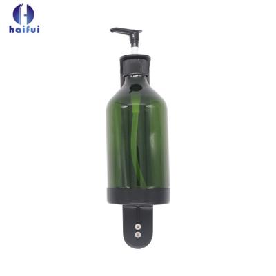 China Double Soap Dispenser Black 304 Stainless Steel Shampoo Bottle Bracket Wall Mount Refill Liquid Hand Soap Dispenser Bottle With Pump for sale