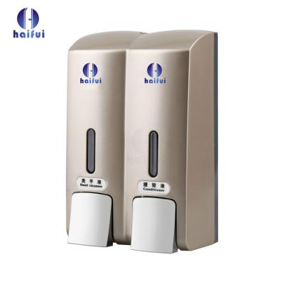 China Luxury Foam Soap Dispenser Stars Hotel Use Wall Mount Refilling Double Liquid Soap Dispenser for sale