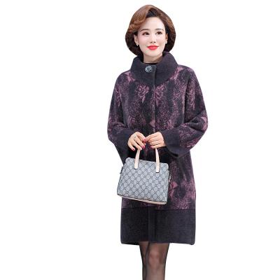 China Real Quality Loose Middle-aged Noble Mink Fur Coats Womens Top Anti-wrinkle Mother's Natural Fur Mink Coat for sale