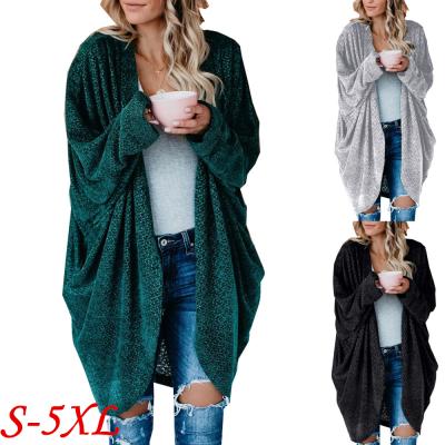 China Ladies Autumn Long Knitted Leopard Print Anti-wrinkle Sweater Women Big Outwear Coated Long Sweater Oversized Cardigan for sale