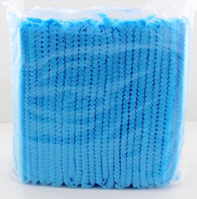 China Disposable Shower Strap PP Medical Round Blue White Blue Cap Clip Band Nonwoven Elastic Nonwoven Hair Packing Double Elastic Band Disposable Blowup Cap for sale