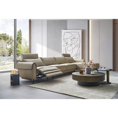 China Reclining Modern Leather Sectional Sofa L Shape Couch Living Room Modular Corner Sofas for sale